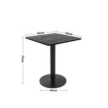 Load image into Gallery viewer, Black Square Cafe Table with Metal Base

