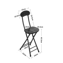 Load image into Gallery viewer, Compact Wooden Folding Chair with Metal Legs Set of 2
