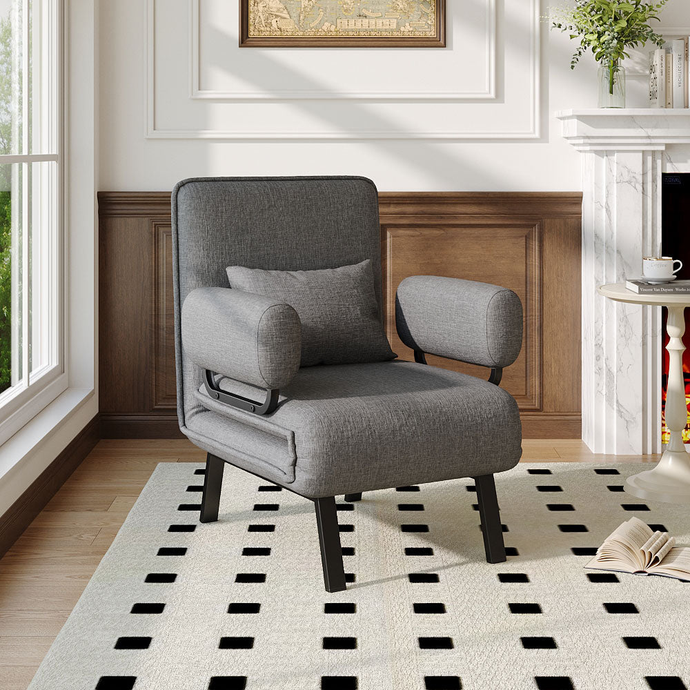 Convertible Sofa Bed with Pillow and Pocket