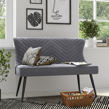 Load image into Gallery viewer, Grey Upholstered Tufted Dining Bench Dining Chairs Living and Home Grey 
