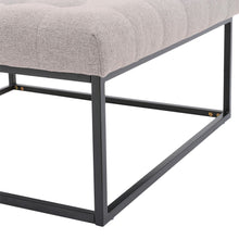 Load image into Gallery viewer, Square Linen Footstool with Metal Frame
