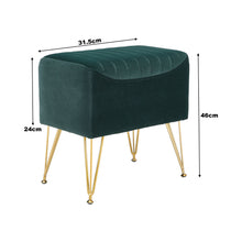 Load image into Gallery viewer, Soft Channel Velvet Stool with Gold Legs
