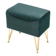 Load image into Gallery viewer, Soft Channel Velvet Stool with Gold Legs
