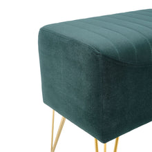 Load image into Gallery viewer, Soft Channel Velvet Stool with Gold Legs
