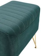 Load image into Gallery viewer, Soft Channel Velvet Stool with Gold Legs
