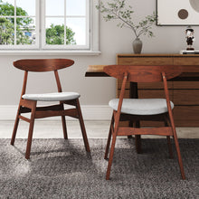 Load image into Gallery viewer, Set of 2 Dining Chairs with Walnut Wooden Legs
