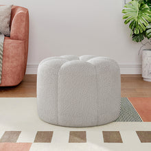 Load image into Gallery viewer, Round Shape Teddy Fabric Footstool
