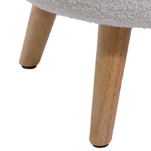 Load image into Gallery viewer, Teddy Fleece Upholstered Footstool with Wooden Legs
