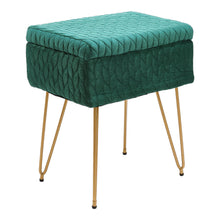 Load image into Gallery viewer, Rectangle Upholstered Storage Ottoman Vanity Stool
