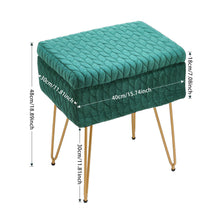 Load image into Gallery viewer, Rectangle Upholstered Storage Ottoman Vanity Stool
