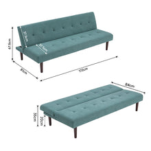 Load image into Gallery viewer, 172cm Green Sofa Bed Contemporary Convertible Upholstered Sofa Beds Living and Home 
