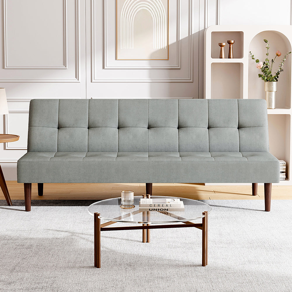 172cm Grey Sofa Bed Contemporary Convertible Upholstered