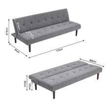 Load image into Gallery viewer, 172cm Green Sofa Bed Contemporary Convertible Upholstered Sofa Beds Living and Home 
