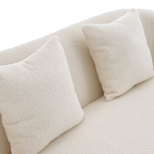Load image into Gallery viewer, White Teddy Fabric Loveseat with Metal Legs
