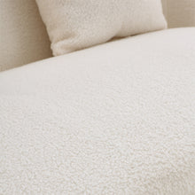 Load image into Gallery viewer, White Teddy Fabric Loveseat with Metal Legs
