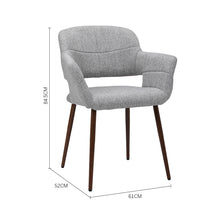 Load image into Gallery viewer, Set of 2 Linen Dinning Chairs with Metal Legs
