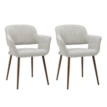 Load image into Gallery viewer, Set of 2 Grey Linen Dining Chair with Metal Legs Dining Chairs Living and Home 
