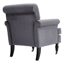 Load image into Gallery viewer, Contemporary Velvet upholstered Armchair with Casters Armchair Living and Home 

