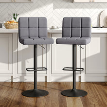 Load image into Gallery viewer, 2 Pcs Velvet Upholstery Bar Stools with Low Backrest
