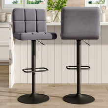 Load image into Gallery viewer, 2 Pcs Velvet Upholstery Bar Stools with Low Backrest
