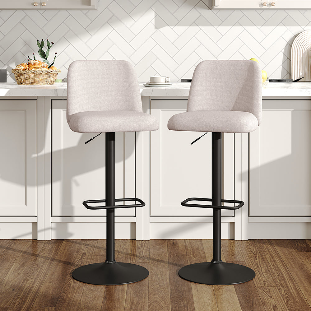 2 Set Swivel Counter Bar Stools with Mid Backrest