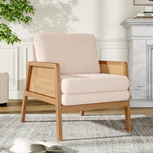 Load image into Gallery viewer, Cushioned Wood Armchair
