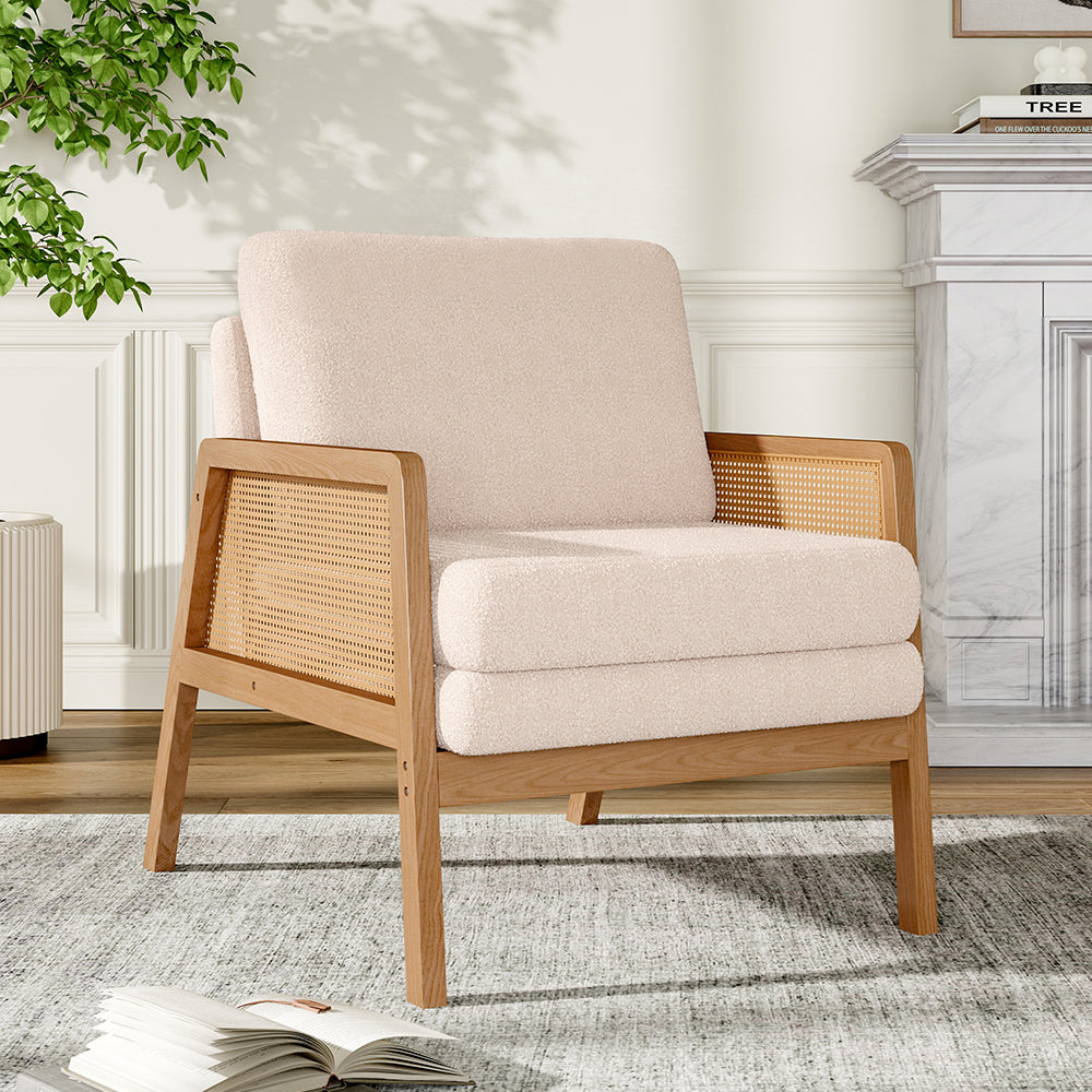 Cushioned Wood Armchair