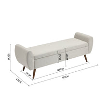 Load image into Gallery viewer, Linen Upholstered Storage Bench

