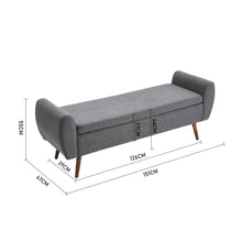 Load image into Gallery viewer, Linen Upholstered Storage Bench
