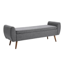 Load image into Gallery viewer, Linen Upholstered Storage Bench
