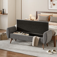 Load image into Gallery viewer, Linen Upholstered Storage Bench
