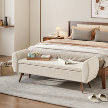 Load image into Gallery viewer, Linen Upholstered Storage Bench
