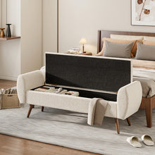 Load image into Gallery viewer, Linen Upholstered Storage Bench
