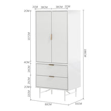 Load image into Gallery viewer, White Striped Wardrobe Storage Cabinet, ZH1604ZH1605ZH1606

