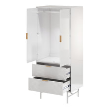 Load image into Gallery viewer, White Striped Wardrobe Storage Cabinet, ZH1604ZH1605ZH1606
