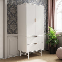 Load image into Gallery viewer, White Striped Wardrobe Storage Cabinet, ZH1604ZH1605ZH1606
