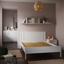 Load image into Gallery viewer, White Striped Dual Row Wooden Bed Frame, ZH1611ZH1612ZH1613
