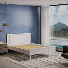 Load image into Gallery viewer, White Striped Dual Row Wooden Bed Frame, ZH1611ZH1612ZH1613
