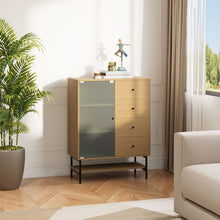 Load image into Gallery viewer, 4-Tier Wooden Storage Cabinet with Bottom Shelf, ZH1653ZH1654
