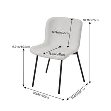 Load image into Gallery viewer, 2Pcs Teddy Fleece Upholstered Dining Chair

