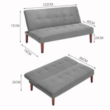 Load image into Gallery viewer, Small Modern 2-Seater Padded Convertible Sofa Bed with Wooden Legs
