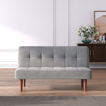 Load image into Gallery viewer, Small Modern 2-Seater Padded Convertible Sofa Bed with Wooden Legs
