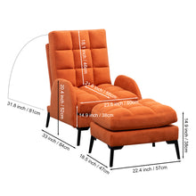 Load image into Gallery viewer, Leisure Recliner Armchair and Ottoman Set with Footstool Metal Legs
