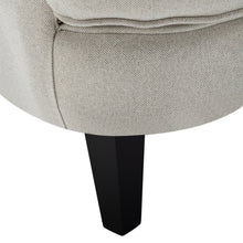 Load image into Gallery viewer, Classic Buttoned Back Linen Armchair with Wooden Legs
