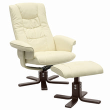 Load image into Gallery viewer, Upholstered Swivel Recliner Chair with Ottoman
