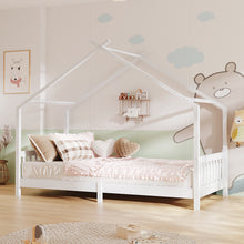 Load image into Gallery viewer, Pine Wood House Bed Frame
