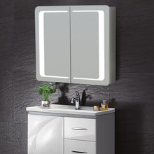 Load image into Gallery viewer, LED Rectangle Bathroom Wall Mounted Double-Door Mirror Cabinet Living and Home 
