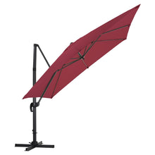 Load image into Gallery viewer, Light Grey 3 x 3 m Square Cantilever Parasol Outdoor Hanging Umbrella for Garden and Patio Parasols Living and Home Claret Parasol+ Cross Base 
