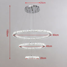Load image into Gallery viewer, 3 Rings Ceiling Light Crystal LED Chandelier Pendant Pendant Lights Living and Home 
