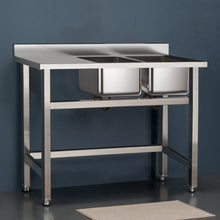 Load image into Gallery viewer, 4ft Stainless Steel Kitchen Commercial Sink with Drinboard Kitchen Sinks Living and Home 
